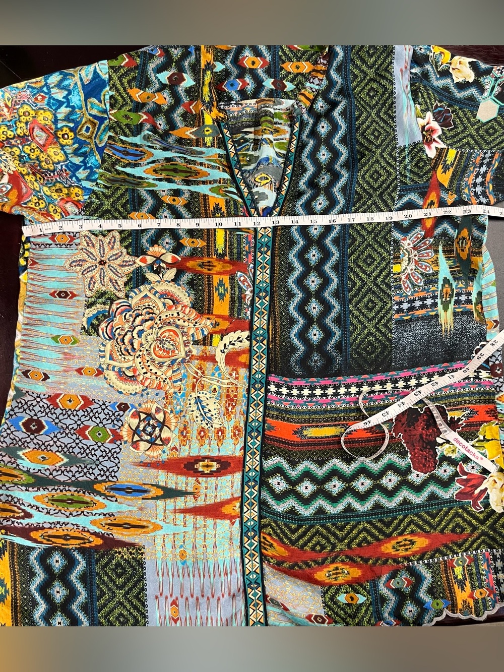 Johnny Was Cane Silk Tunic size XL - Picture 8 of 9